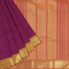 Dark Magenta And Black Kanchipuram Silk Saree