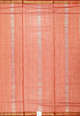 Dark Orange Maheshwari Silk Cotton Saree