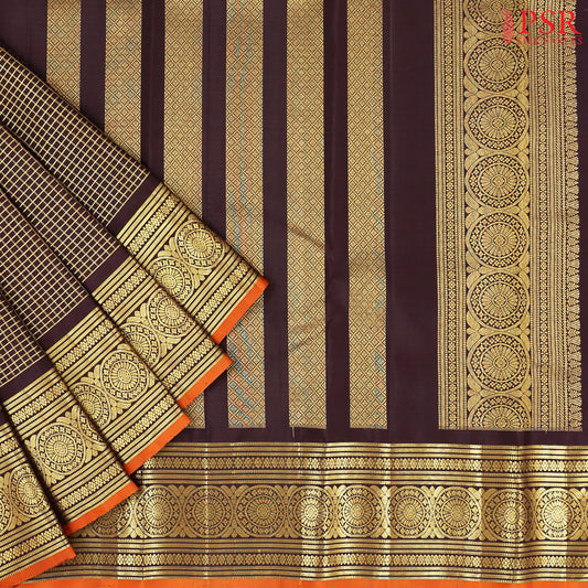 Brown Kanchipuram Silk Saree