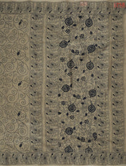 Taupe Grey Bengal Cotton Saree