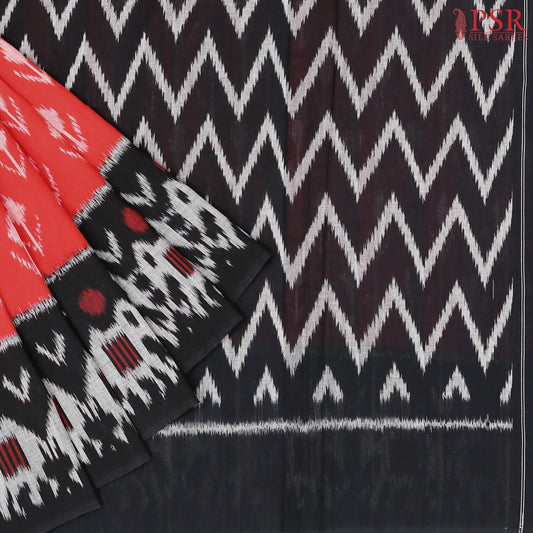 Red Ikkat Cotton Saree
