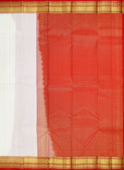 Floral White Fancy Kanchipuram Silk Saree