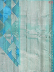 Viridian Blue Kanchipuram Jacquard Tissue Silk Saree
