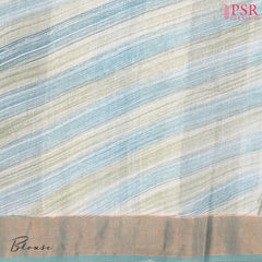 Turquoise & Green Semi Dupion Saree