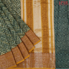 Pine & Olive Green Chanderi Silk Cotton Saree