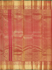 Carmine Red Kanchipuram Tissue Silk Saree