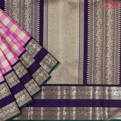 Fuchsia & Beige Kanchipuram Silk Saree