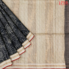 Black Kadhi Tussar Silk Saree