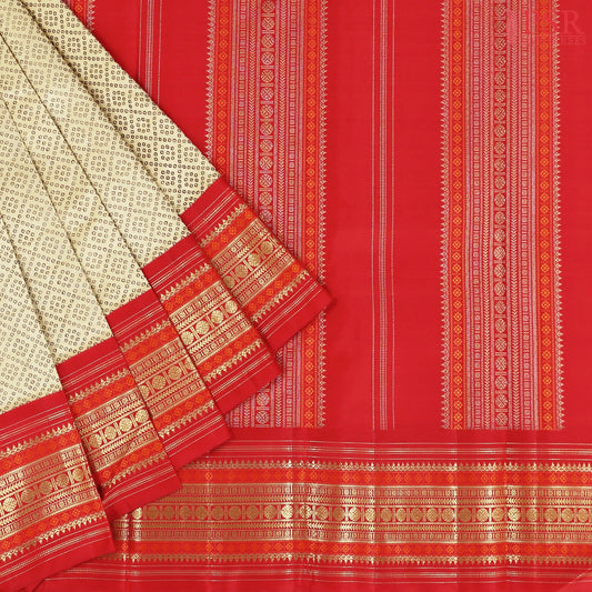 Fawn Beige Kanchipuram Silk Saree