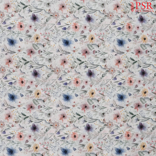 Off White Linen Print Running Material