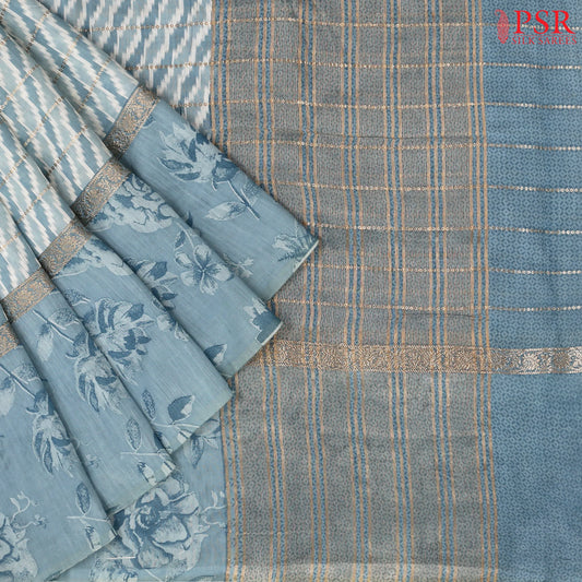 Frosty Blue Assam Saree