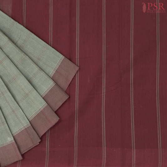 Evergreen Fog Kanchi Cotton Saree