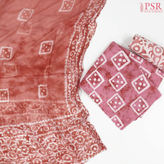 Sea Pink Cotton Dress Material