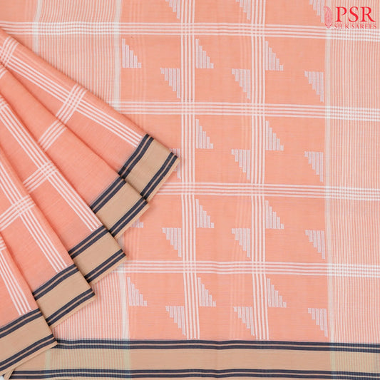 Peach Byloom Cotton Saree