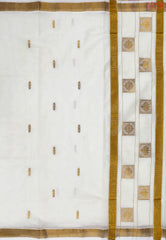 Cream Beige Kerala Cotton Saree