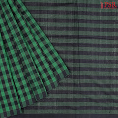 Green & Black Mangalagiri Cotton Saree