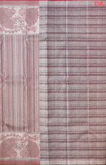 Grey & Peach Kanchipuram Silk Saree