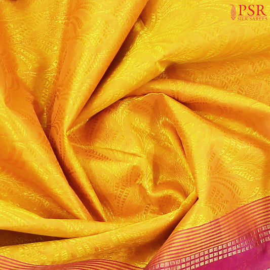 Marigold Yellow Silk Saree