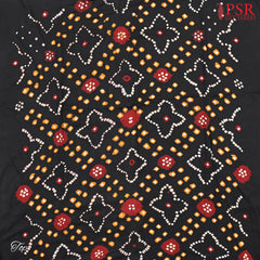 Black Bandhini Dress Material