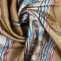 Ginger Tan Kadhi Tussar Silk Saree