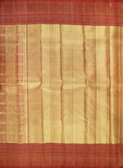 Old Gold & Dark Red Kanchipuram Jacquard Silk Saree