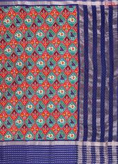 Red & Egyptian Green Assam Saree