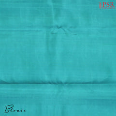 Viridian Blue Kanchipuram Jacquard Tissue Silk Saree