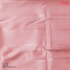 Flamingo Peach Kanchipuram Jacquard Silk Saree