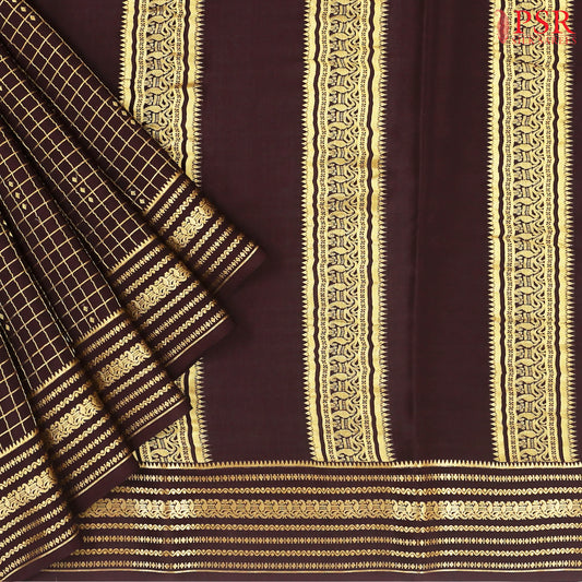 Brown Mysore Silk Saree