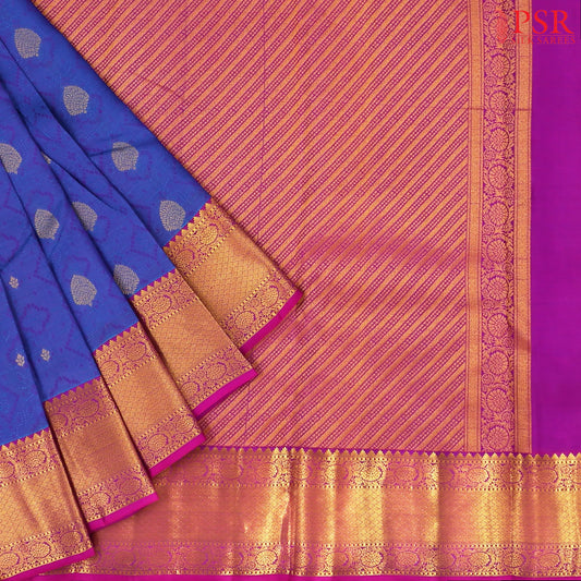 Dark Blurple Fancy Kanchipuram Silk Saree
