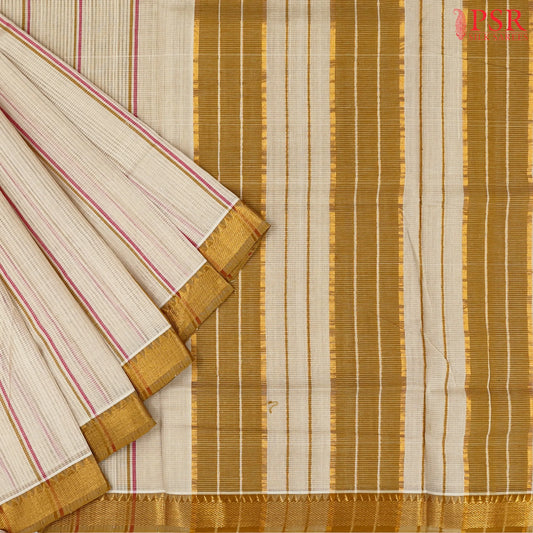 Beige Mangalagiri Cotton Saree