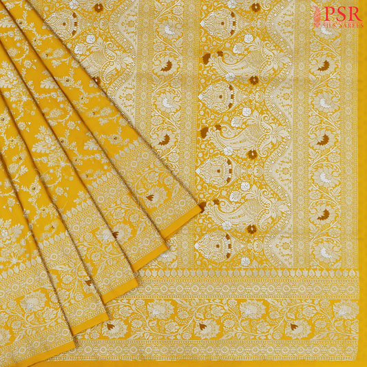 Yellow Banaras Art Silk Saree