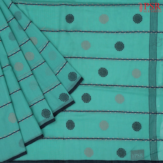 Sea Green Byloom Cotton Saree