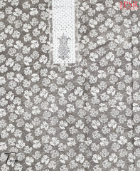 Grey Cotton Dress Material