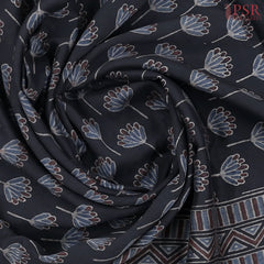 Black Jaipur Cotton Printed Saree