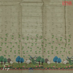 Olive Semi Dupion Dress Material