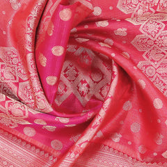 Crimson & Magenta Kanchipuram Jacquard Silk Saree