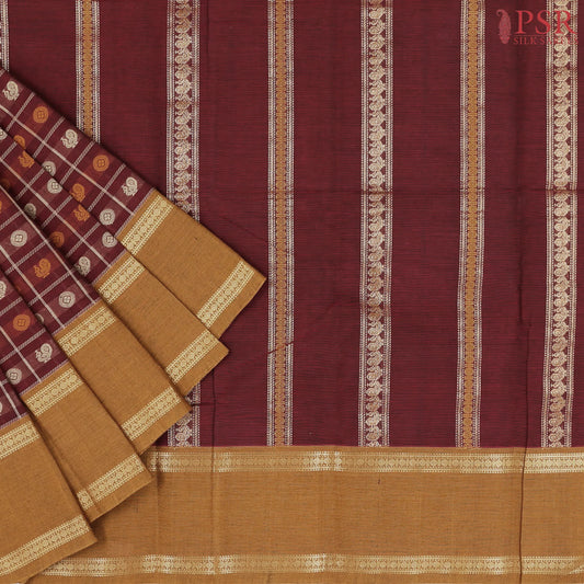 Maroon Kalakshetra Kovai Cotton Saree