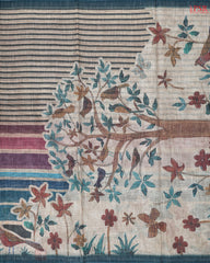 Tussar Beige Semi Dupion Saree