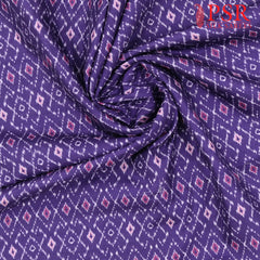 Violet Semi Tassar Ikkat Print Running Material