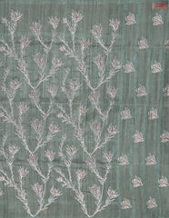 Grey Green Kosa Embroidery Saree