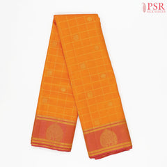 Marigold Orange Kanchipuram Silk Saree