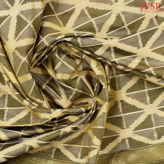 Grey & Olive Pochampally Silk Saree