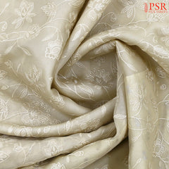 Cosmic Beige Organza Embroidery Saree