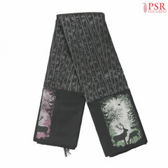 Black Kanchipuram Tissue Silk Saree