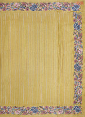 Dry Grass Yellow Semi Tussar Saree