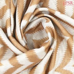 Beige & Buff Orange Linen Tissue Embroidery Saree