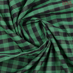 Green & Black Mangalagiri Cotton Saree