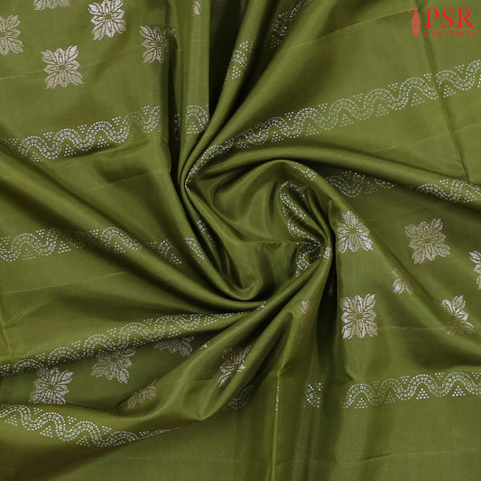 Dark Olive Green Soft Silk Saree