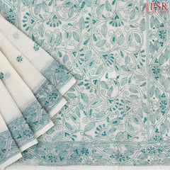 Off White Bengal Cotton Saree